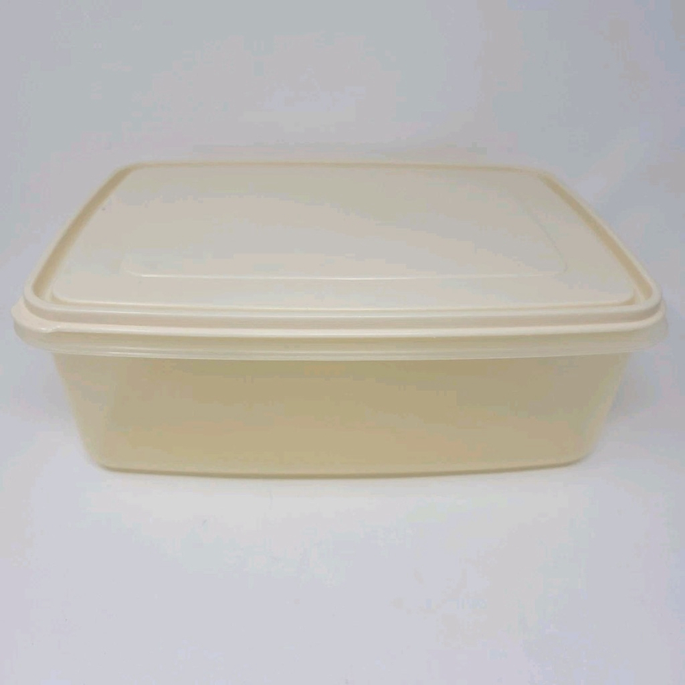 Vintage Rubbermaid Servin Saver #8 Rectangle 33 Cup Sheer Almond Lid Jumbo Large